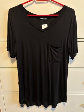 Heimish USA - Black V-Neck Pocket Tee